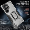 Military Grade Shockproof Hybrid Case with Ring Holder for Samsung Galaxy S23 Ultra - Silver
