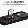 Military Grade Hybrid Case with Ring Grip and Camera Lens Protector for Samsung Galaxy S23 - Black