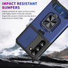 Military Grade All-In-One Ring Stand Card Case for Samsung Galaxy S23 - Blue