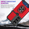 Military Grade All-In-One Ring Stand Card Case for Samsung Galaxy S23 - Red