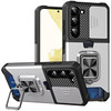 Military Grade All-In-One Ring Stand Card Case for Samsung Galaxy S23 - Silver