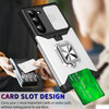 Military Grade All-In-One Ring Stand Card Case for Samsung Galaxy S23 - Silver