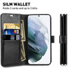 Book-Style Leather Folio Wallet Case for Samsung Galaxy S23 - Black