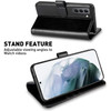 Book-Style Leather Folio Wallet Case for Samsung Galaxy S23 - Black