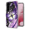 Butterfly Series Dual Layer Transparent Hybrid Case for Samsung Galaxy S23 Plus - Purple Pink