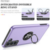 360 Rotating Ring Grip Hybrid Case for Samsung Galaxy S23 Plus - Purple