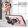 Robotic Series Hybrid Case with Ring Grip for Samsung Galaxy S23 Plus - Rose Gold