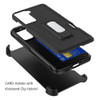 Ultra Rugged Hybrid Kickstand Case with Card Slot and Belt Clip Holster for Samsung Galaxy S23 Plus - Black