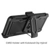 Ultra Rugged Hybrid Kickstand Case with Card Slot and Belt Clip Holster for Samsung Galaxy S23 Plus - Black