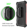 Ultra Rugged Hybrid Kickstand Case with Card Slot and Belt Clip Holster for Samsung Galaxy S23 Plus - Red