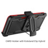 Ultra Rugged Hybrid Kickstand Case with Card Slot and Belt Clip Holster for Samsung Galaxy S23 Plus - Red