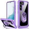 Tough Shield Snap-on Transparent Case with Ring Grip for Samsung Galaxy S23 Plus - Purple