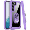 Tough Shield Snap-on Transparent Case with Ring Grip for Samsung Galaxy S23 Plus - Purple