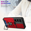 Military Grade All-In-One Ring Stand Card Case for Samsung Galaxy S23 Plus - Red