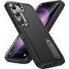 Military Grade TUFF Hybrid Armor Case with Kickstand for Samsung Galaxy S23 - Black