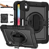 Military Grade 3-IN-1 Hybrid Armor Case with Hand and Shoulder Strap for iPad (10th Generation) - Black