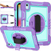 Military Grade 3-IN-1 Hybrid Armor Case with Hand and Shoulder Strap for iPad (10th Generation) - Purple Teal