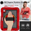 Military Grade 3-IN-1 Hybrid Armor Case with Hand and Shoulder Strap for iPad (10th Generation) - Red