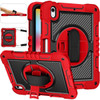 Military Grade 3-IN-1 Hybrid Armor Case with Hand and Shoulder Strap for iPad (10th Generation) - Red