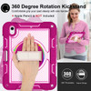 Military Grade 3-IN-1 Hybrid Armor Case with Hand and Shoulder Strap for iPad (10th Generation) - Rose Pink