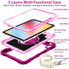 Military Grade 3-IN-1 Hybrid Armor Case with Hand and Shoulder Strap for iPad (10th Generation) - Rose Pink