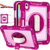 Military Grade 3-IN-1 Hybrid Armor Case with Hand and Shoulder Strap for iPad (10th Generation) - Rose Pink