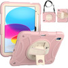 Military Grade 3-IN-1 Shockproof Hybrid Case with Hand Strap for iPad (10th Generation) - Pink