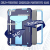 Military Grade Drop Proof Rugged Hybrid Armor Case with Kickstand for iPad (10th Generation) - Navy Blue