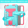 Military Grade Drop Proof Rugged Hybrid Armor Case with Kickstand for iPad (10th Generation) - Teal Hot Pink