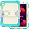 Military Grade Shockproof Rugged Hybrid Case with Kickstand for iPad (10th Generation) - Rainbow Blue
