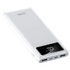 10000mAh Power Bank Battery with Smart Digital Display and 3-Pack Charging Cable - White