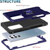 Military Grade TUFF Ultra Hybrid Case with Ring Grip for Samsung Galaxy S23 Ultra - Navy Blue