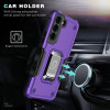 Military Grade Shockproof Hybrid Armor Case with Ring Grip for Samsung Galaxy S23 - Purple
