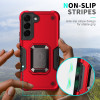 Military Grade Shockproof Hybrid Armor Case with Ring Grip for Samsung Galaxy S23 - Red