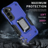 Military Grade Shockproof Hybrid Armor Case with Ring Holder for Samsung Galaxy S22 Plus 5G - Navy Blue