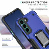 Military Grade Shockproof Hybrid Armor Case with Ring Holder for Samsung Galaxy S22 Plus 5G - Navy Blue