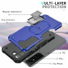Military Grade Shockproof Hybrid Armor Case with Ring Holder for Samsung Galaxy S22 Plus 5G - Navy Blue