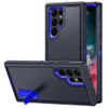 Military Grade TUFF Hybrid Armor Case with Kickstand for Samsung Galaxy S23 Ultra - Black Blue