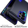 Military Grade TUFF Hybrid Armor Case with Kickstand for Samsung Galaxy S23 Ultra - Black Blue