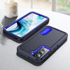 Military Grade TUFF Hybrid Armor Case with Kickstand for Samsung Galaxy S22 5G - Black Blue