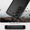 Military Grade TUFF Hybrid Armor Case with Kickstand for Samsung Galaxy S22 5G - Black