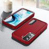 Military Grade TUFF Hybrid Armor Case with Kickstand for Samsung Galaxy S22 5G - Red