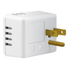 UL Certified AC Outlet + 12Watt (2.4Amp) USB Port Wall Charger - White