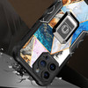 Military Grade Shockproof Hybrid Armor Case with Ring Grip for iPhone 14 Pro - Marble