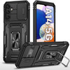 Military Grade Ring Holder Case with Camera Lens Cover for Samsung Galaxy A14 5G - Black