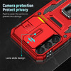 Military Grade Ring Holder Case with Camera Lens Cover for Samsung Galaxy A14 5G - Red
