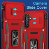 Military Grade Ring Holder Case with Camera Lens Cover for Samsung Galaxy A14 5G - Red