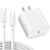 20W USB-C PD 3.0 Power Delivery Wall Charger with USB-C to USB-C Cable - White