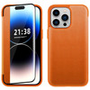 Flip Cover Leather Hybrid Case for iPhone 14 Pro - Orange