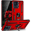Military Grade Hybrid Case with Ring Grip for Motorola Edge+ 2023 - Red